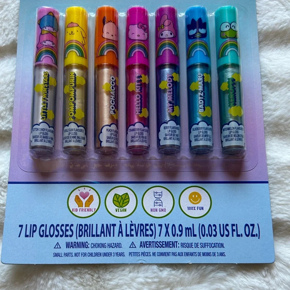 Townley Girl Sanrio Hello Kitty and Friends Plant Based Flavored Lip Gloss Set